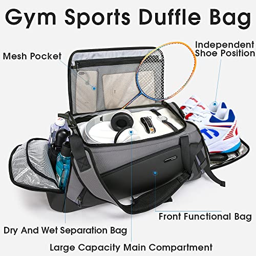 BANGE Gym Bag For Men,Dry And Wet Depart Pocket Sports Duffel Backpack With Shoes Compartment,Short-Distance Trip Duffel Gym Bag for Men Women - Image 2
