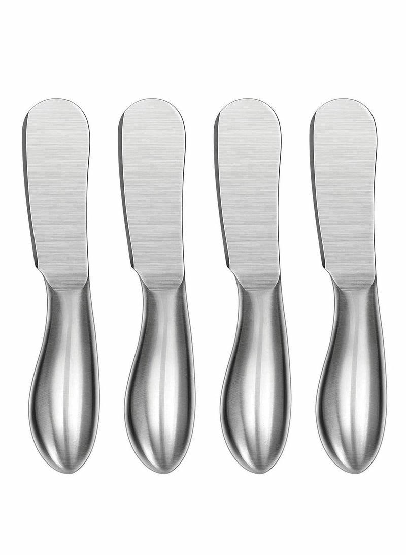 NIBEMINENT Spreader Knife Set, 6 Pack Cheese Butter Knives, and Mini Serving Tongs, Stainless Steel Multipurpose Suitable for Home or Cake Shop - Image 2