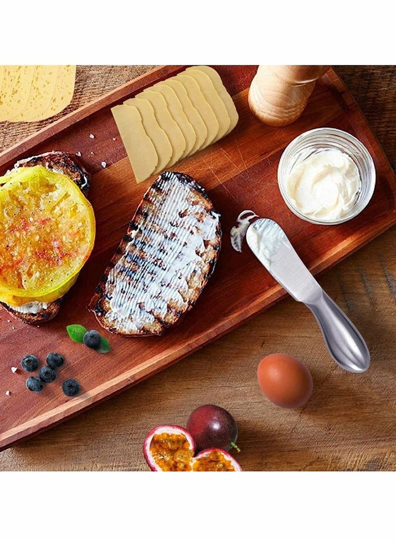 NIBEMINENT Spreader Knife Set, 6 Pack Cheese Butter Knives, and Mini Serving Tongs, Stainless Steel Multipurpose Suitable for Home or Cake Shop - Image 5