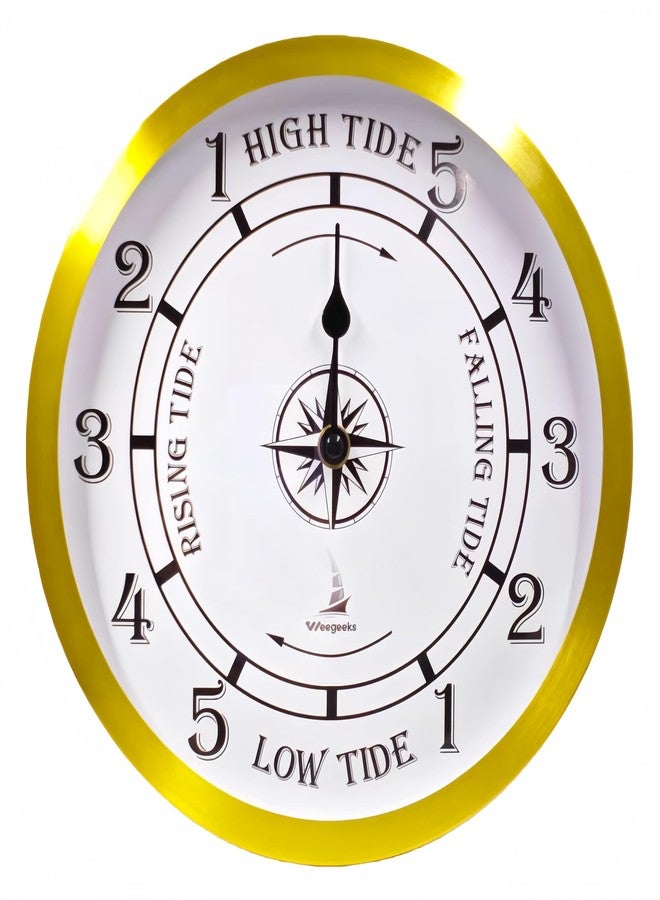 WEEGEEKS 10 Inch Aluminum Tide Clock - Ocean Nautical Clock, Wall Decor, Boat Accessories - Image 1