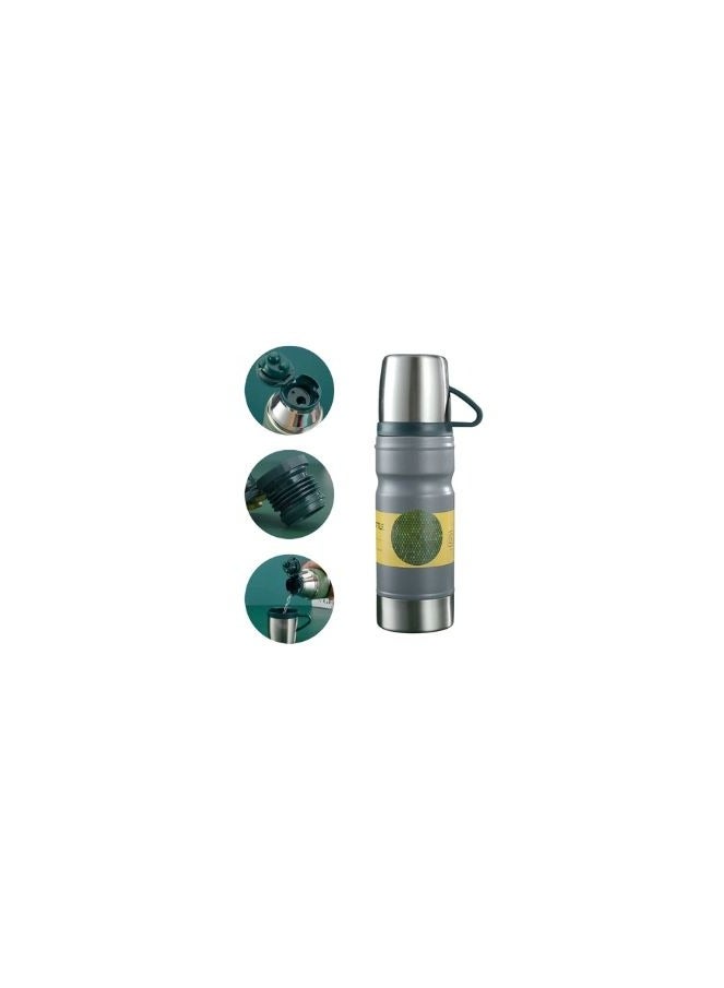 Vacuum Flask With 2 Stainless Steel Cups (680 Ml, Gray) - Image 3