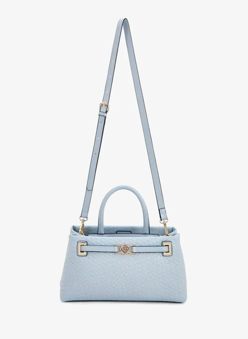 Celeste Textured Satchel Bag With Detachable Strap