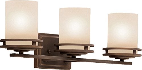 Kichler Hendrik 24" 3 Light Vanity Light with Light Umber Etched Glass Olde Bronze® - Image 4