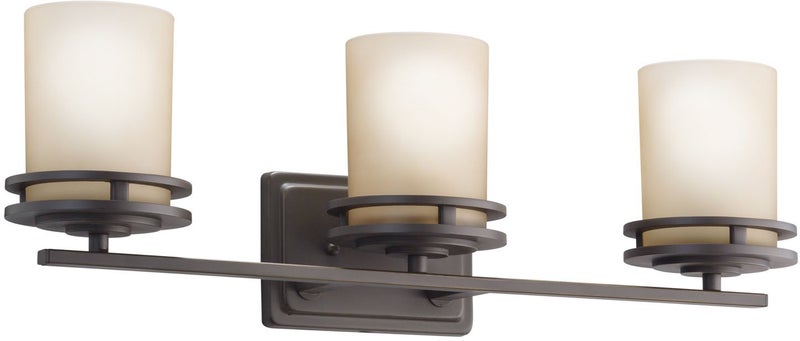 Kichler Hendrik 24" 3 Light Vanity Light with Light Umber Etched Glass Olde Bronze® - Image 5