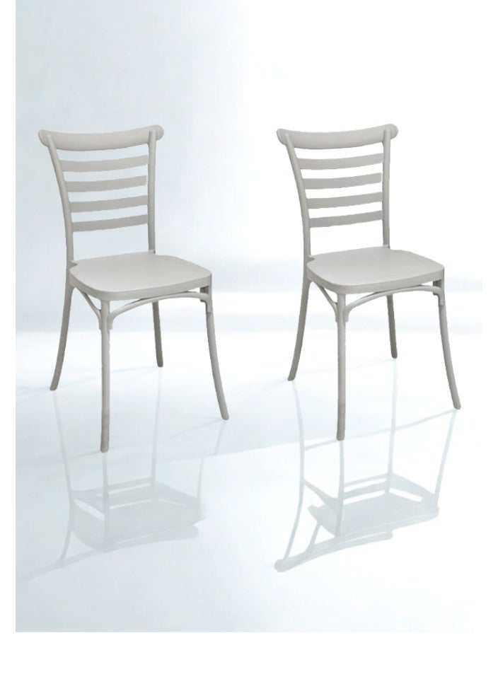 SMART HOME Modern Design 4-Piece Fiber Chair Set with Sturdy Legs - 45x45x80 cm | Durable Seat for Office, Dining Room, Coffee Shop, Garden, and Outdoor Lounges - Image 5