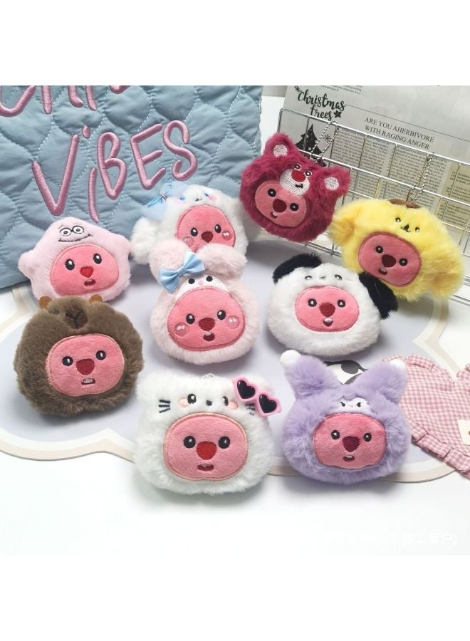 Cute Headgear Beaver Squeak Pendant Sanrio Loopy Doll Plush Brooch Bag Hanging Accessories Wholesale-Specifications:Purple Kurome Beaver-Color:Brooch Style (brooch Without Hanging Chain On The Back)  - Image 2