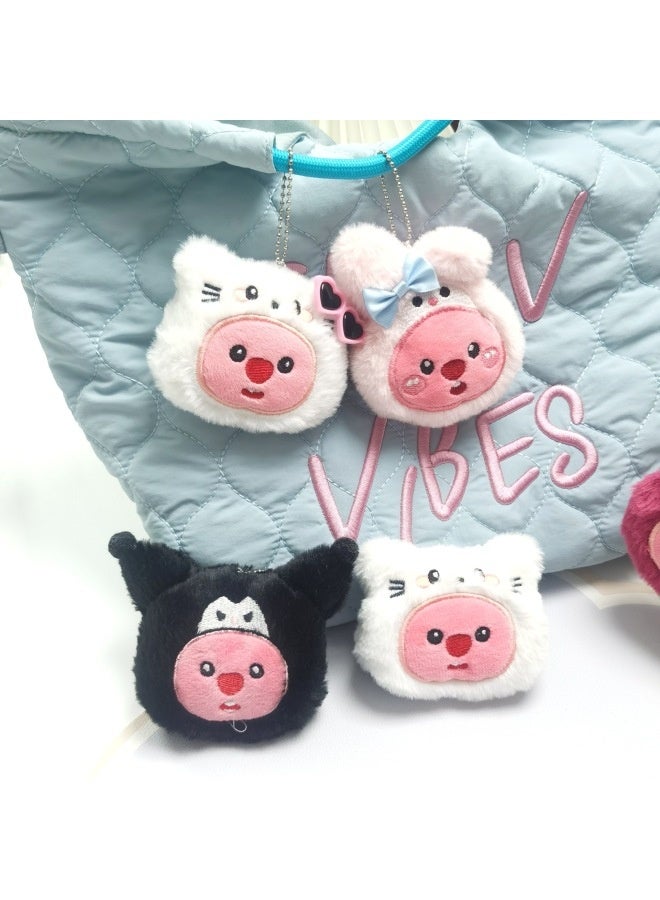 Cute Headgear Beaver Squeak Pendant Sanrio Loopy Doll Plush Brooch Bag Hanging Accessories Wholesale-Specifications:Purple Kurome Beaver-Color:Brooch Style (brooch Without Hanging Chain On The Back)  - Image 3