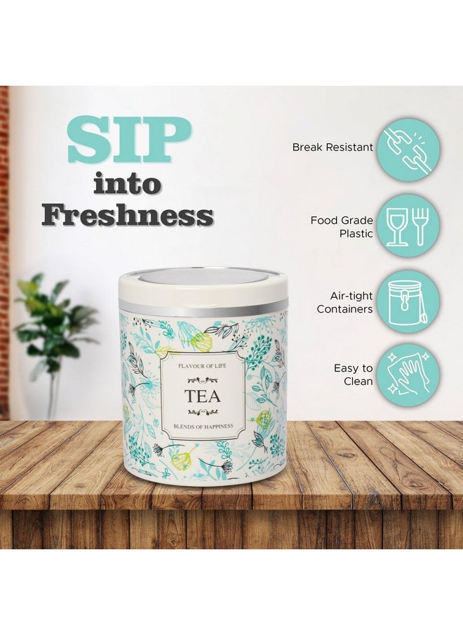 Jaypee Plus Plastic Classique 3 Tea Coffee Sugar Containers Set Of 3IAirtight 750 Ml Tea Container SetISilicon Rubber LockIKitchen ContainerIStackableIGlossy FinishITransparent Lid, Green