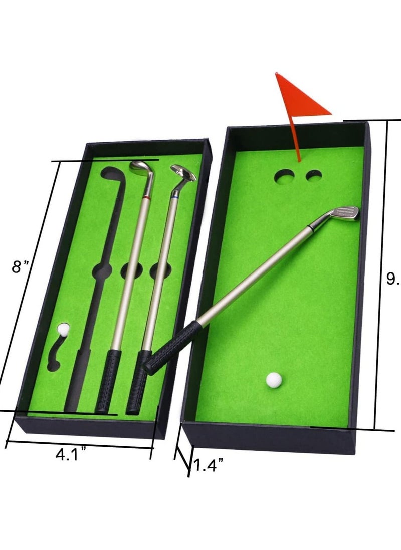 SYOSI - Golf Pen, Mini Golf Gift Set, Desktop Golf Ball Pen Gift, 3 Golf Clubs Pens with Balls and Flag, Dad Boss Coworkers Him Boyfriend Golfers Funny Birthday Gifts, Desktop Games Office Gadgets Desk Decor - Image 1