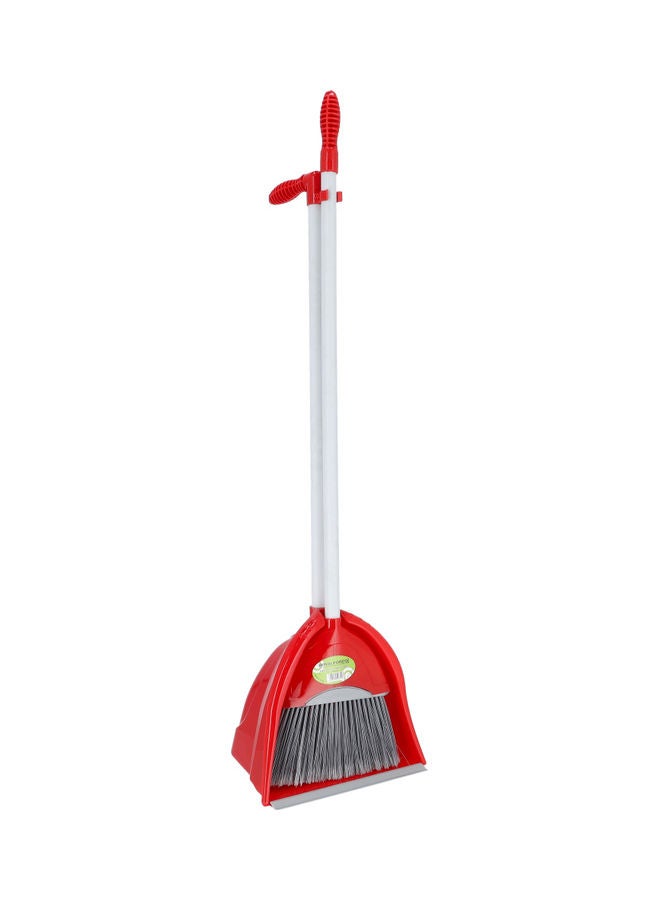 Royalford Durable Small Dustpan and Brush Set Red/White - Image 1