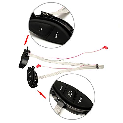 HUSUKU Steering Wheel Mounted Cruise Control Switch Buttons Kit Replacement Fit for 1998-2003 Ford Ranger 2001-2005 Ford Explorer Sport Trac F150 Mercury Mountaineer B3000 F87Z9C888BB (Black) - Image 3