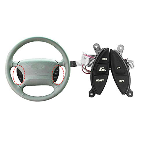 HUSUKU Steering Wheel Mounted Cruise Control Switch Buttons Kit Replacement Fit for 1998-2003 Ford Ranger 2001-2005 Ford Explorer Sport Trac F150 Mercury Mountaineer B3000 F87Z9C888BB (Black) - Image 2