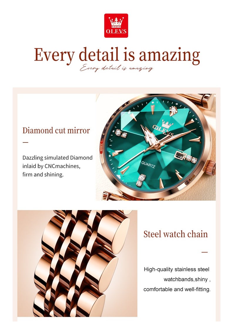 OLEVS - Watches for Women Stainless Steel Quartz Water Resistant Analog Watch 32mm 5536 - Image 1