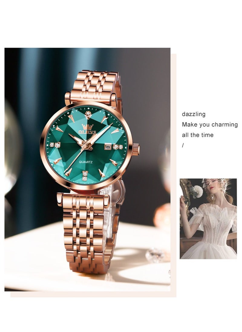 OLEVS - Watches for Women Stainless Steel Quartz Water Resistant Analog Watch 32mm 5536 - Image 1
