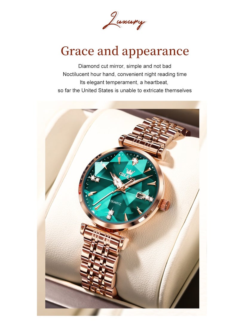 OLEVS - Watches for Women Stainless Steel Quartz Water Resistant Analog Watch 32mm 5536 - Image 1