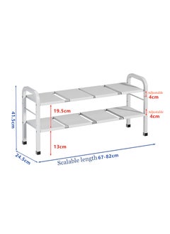 Magic Park Under Sink Kitchen Rack Cabinet Shelf Organizer 2 Tier Kitchen Sink Dish Rack with 8 Removable Panels Under Shelf Storage Organize Holder for Kitchen Bathroom White  - Image 3