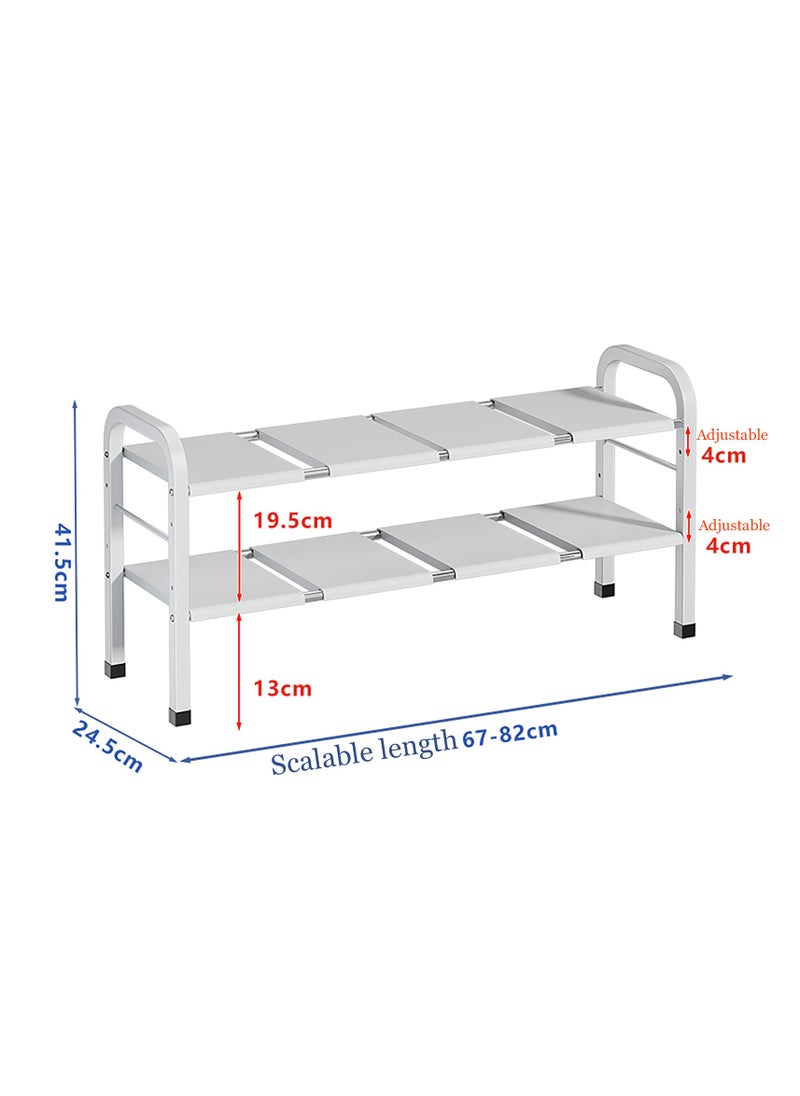Magic Park Under Sink Kitchen Rack Cabinet Shelf Organizer 2 Tier Kitchen Sink Dish Rack with 8 Removable Panels Under Shelf Storage Organize Holder for Kitchen Bathroom White  - Image 3