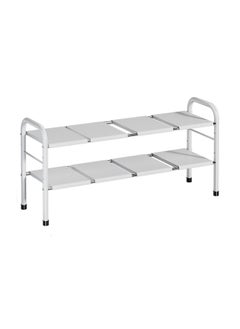 Magic Park Under Sink Kitchen Rack Cabinet Shelf Organizer 2 Tier Kitchen Sink Dish Rack with 8 Removable Panels Under Shelf Storage Organize Holder for Kitchen Bathroom White  - Image 1