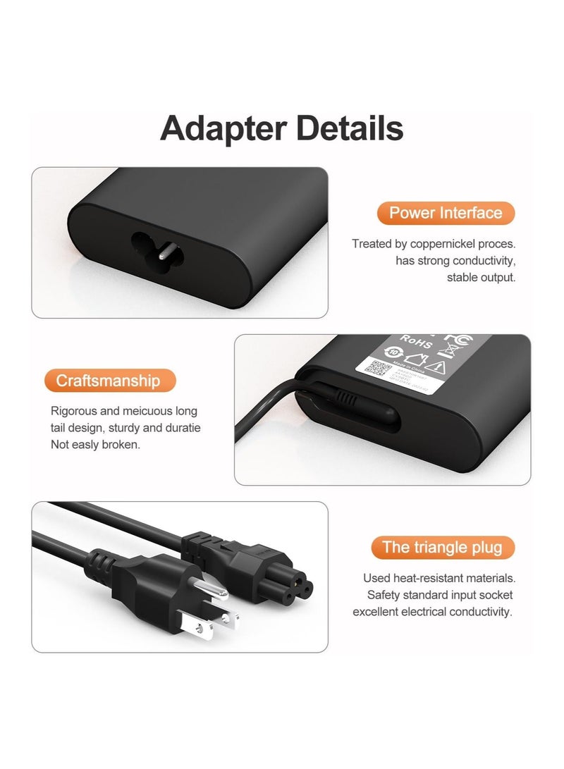 130W Laptop Charger USB C for Dell XPS 15 17 2in1 9575 9500 9700 Precision 5530 2in1 5550 5750 3560 Latitude 7410 7310 7210 9410 9510 5420 5520 5510 Type C AC Adapter