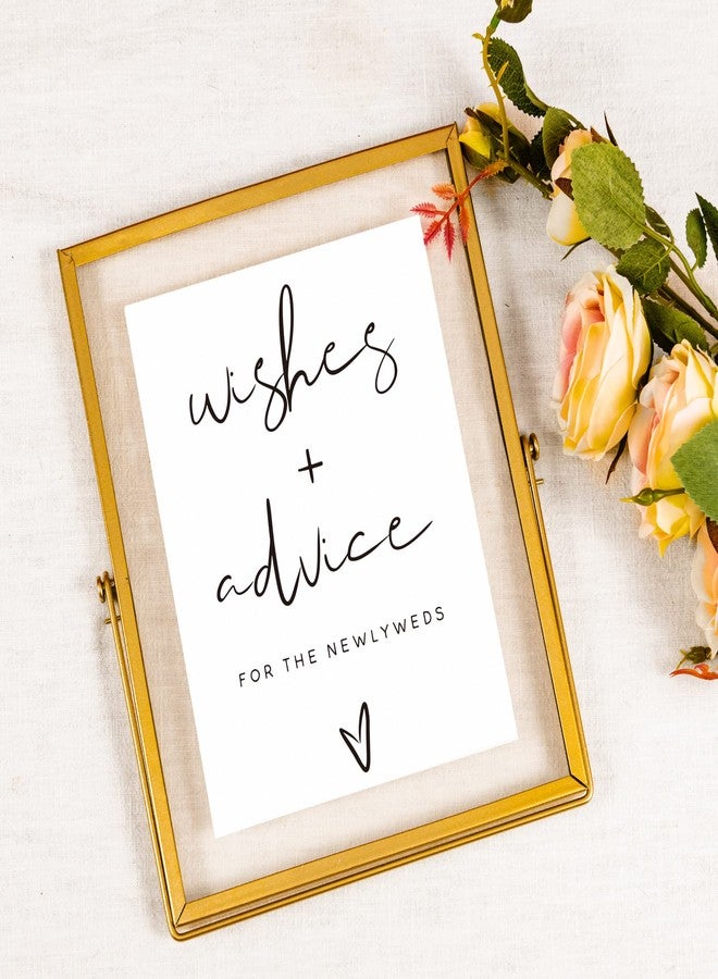 Calculs Advice And Wishes For The Mr And Mrs Gold Floating Picture Frame Wedding Signs Place Card/Menu Holder 10 x 8 Inches Centerpiece Table Décor Bridal Shower - Image 4