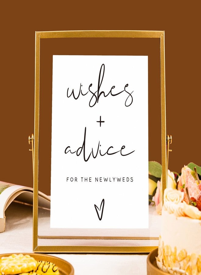 Calculs Advice And Wishes For The Mr And Mrs Gold Floating Picture Frame Wedding Signs Place Card/Menu Holder 10 x 8 Inches Centerpiece Table Décor Bridal Shower - Image 3