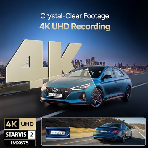 Crossbeats RoadEye DC04 4K Dash Cam for Car | Cabin, Front and Rear 3 Channel Dashcam for car | Sony STARVIS 2 Sensor | Built-in GPS | WiFi | Night Parking Mode |256GB |Smart App 12M Warranty (Black) - Image 4