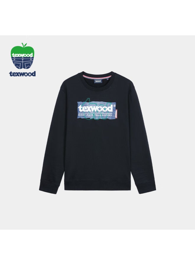 Texwood Apple Men's Hoodie Printed Long Sleeve Jacket Youth Casual Crewneck Black 2XL - Image 1