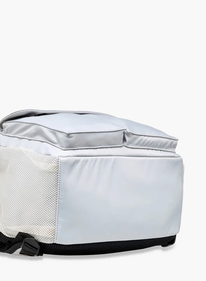 ميسي Solid Backpack with Adjustable Straps and Zip Closure - 12x30x41 cm