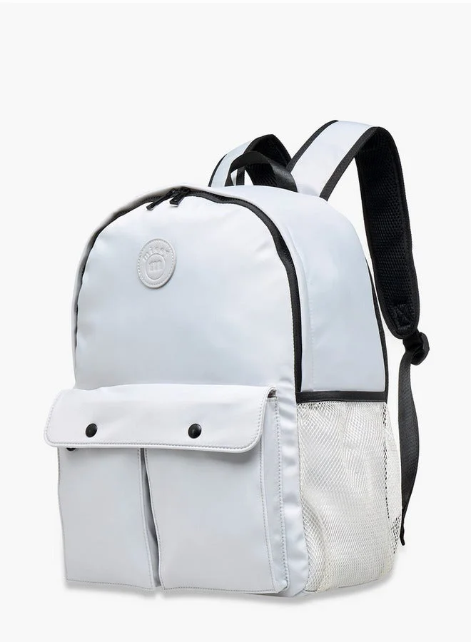 Missy GREY Solid School Backpack With Adjustable Straps And Zip Closure - 12X30X41 Cm  | Best Price UAE
