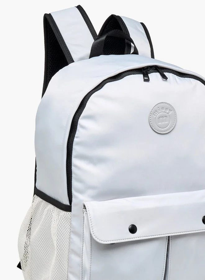 Missy GREY Solid School Backpack With Adjustable Straps And Zip Closure - 12X30X41 Cm  | Best Price UAE