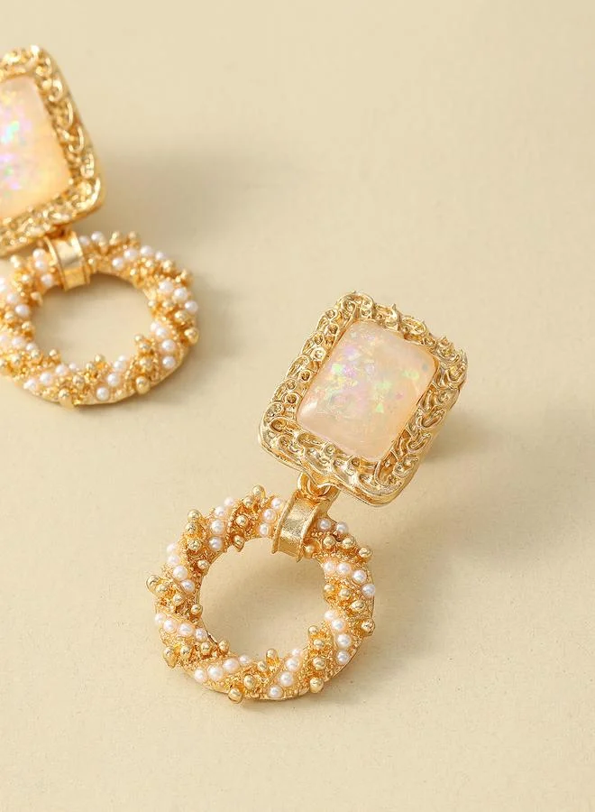 تايك تو Embellished Square Drop Earrings