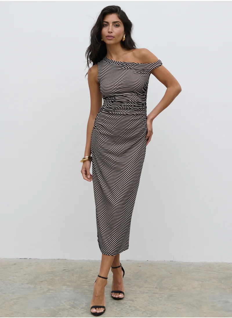 PRETTY LAVISH Carrie Asymmetric Knot Maxi Dress