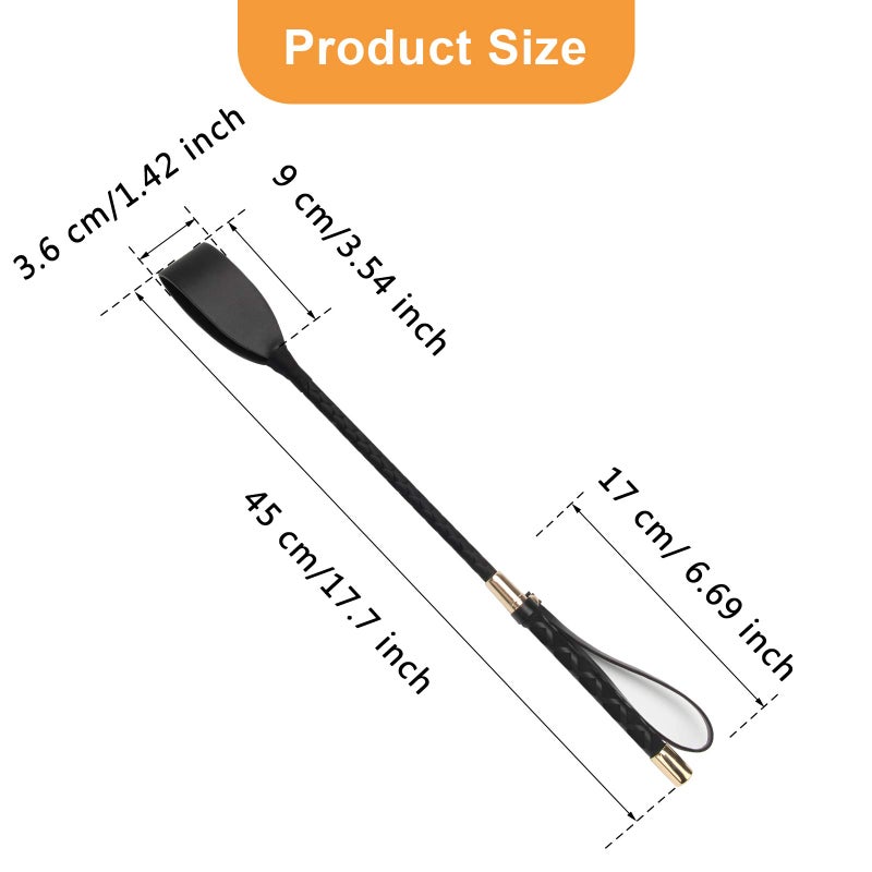 Coolrunner Riding Crop for Horse, 18 Inch Horse Whip with PU Leather Equestrianism Horse Crop Double Slapper Horse Whip Black Crops for Horses (Black) - Image 2