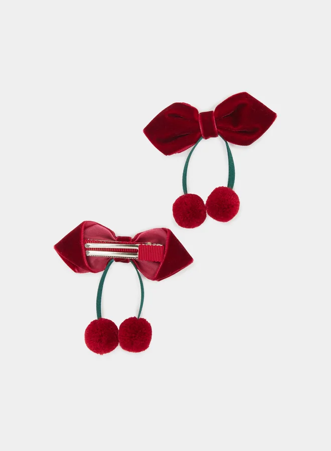Styli Set of 2 - Red Velvet Bow Hair Clips