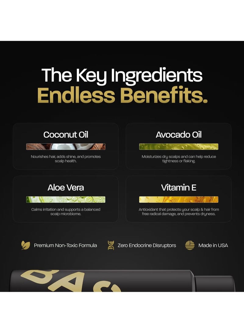 Based Shampoo & Conditioner Bundle with Peppermint Oil, & Coconut Oil, Cleansing Shampoo & Hydrating Conditioner for Men, No Sulfates, Parabens or Phthalates, 8.34 fl oz Bottle (Pack of 2) - Image 4