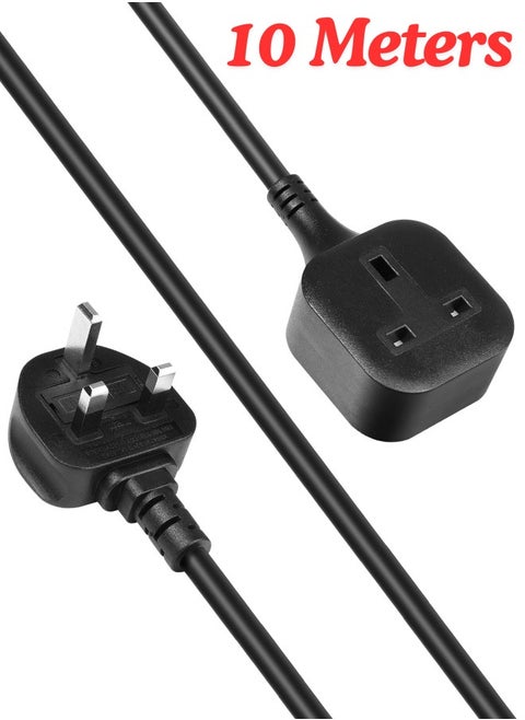 10m 1 Way Extension Cord Heavy Duty10 Meters with UK 3 Pin Plug Power Strip Use Extension Cord, Tough and Fireproof Single Extension Socket for Home, Office & Interior Renovation (HAVEY Duty 10m)