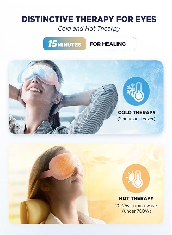 Luguiic 2 Pack 3D Cooling Gel Eye Mask - Reusable Cold Sleep Mask, Eyes Ice Pack with Hot & Cold Compress Therapy for Puffiness, Dark Circles, Dry Eyes, Headaches and Stress Relief (Black/Pink,2 Pack - Image 5