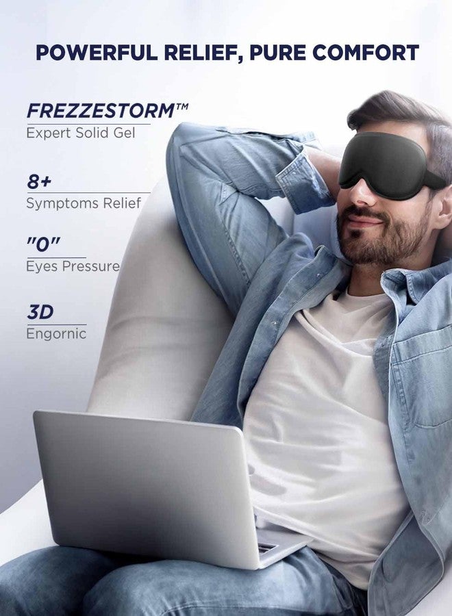 Luguiic 2 Pack 3D Cooling Gel Eye Mask - Reusable Cold Sleep Mask, Eyes Ice Pack with Hot & Cold Compress Therapy for Puffiness, Dark Circles, Dry Eyes, Headaches and Stress Relief (Black/Pink,2 Pack - Image 3