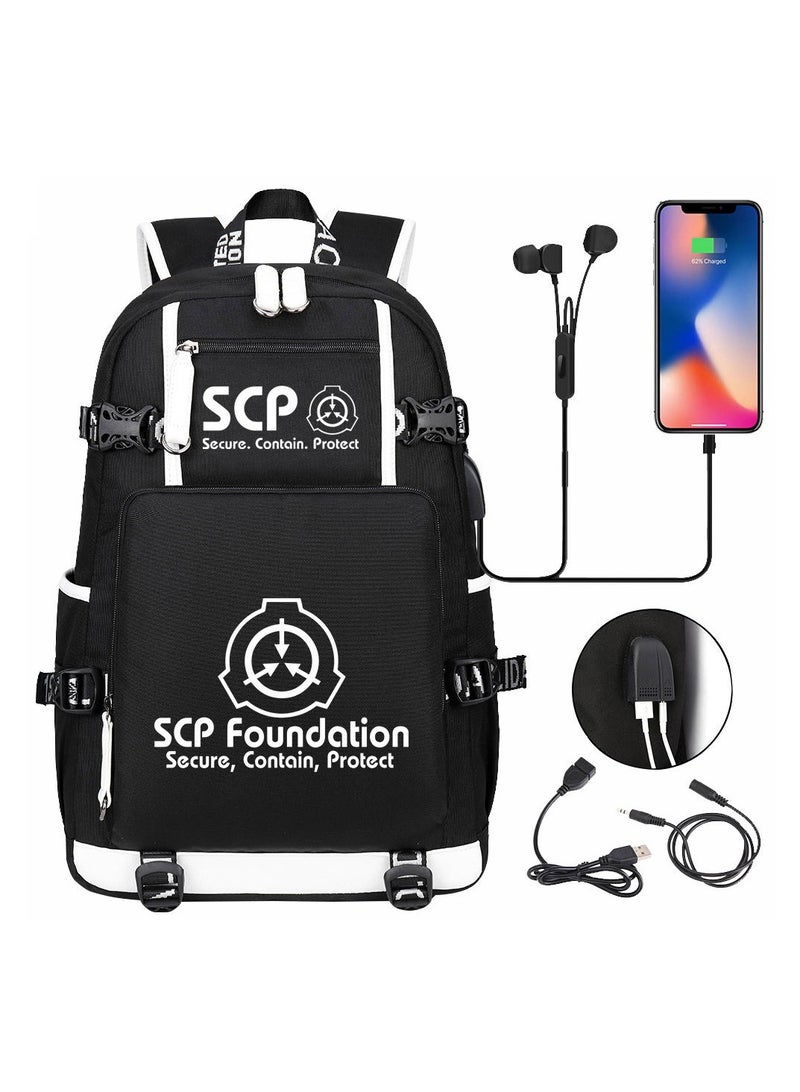 USB Print Youth Casual Travel Backpack