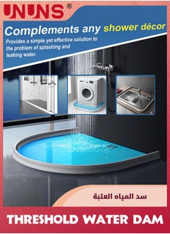 UNUNS Collapsible Shower Threshold Water Dam,78 In Self Adhesive Shower Edge Water Barrier Stopper,Shower Water Blocker Retention System,Dry And Wet Separation For Bathroom Kitchen Countertop Sink  - Image 3
