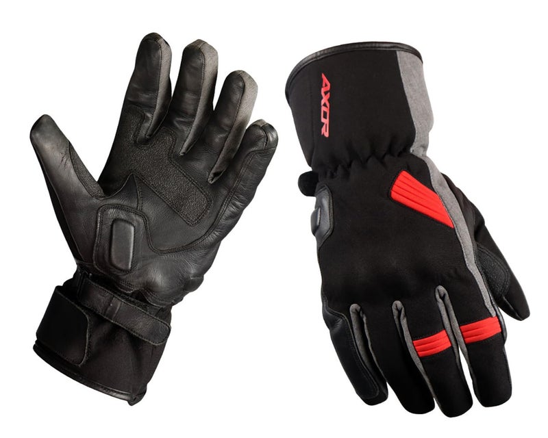 Axor Sela Waterproof Riding Gloves:Insulated/Touchscreen-Friendly/Full Gauntlet with PVC Knuckle Protection & Sport Touring Fit for All-Weather Performance-Black Grey-XL - Image 2