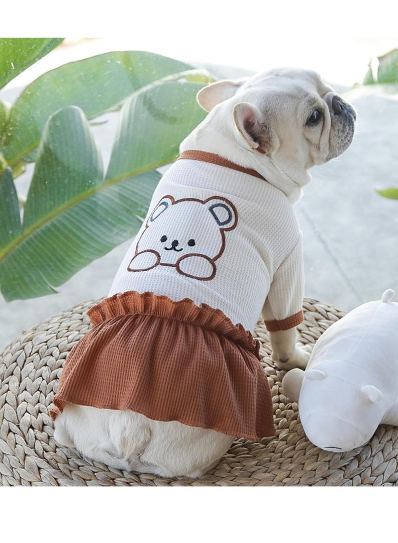 A.M Pet Cat Costume - Small Dog Medium Dog Clothes Cat Skirt T-Shirt - Pet Soft Vest Dress with Bear Pattern, Puppy Dress Chihuahua Yorkie T-Shirt Costume Bairong - Image 3