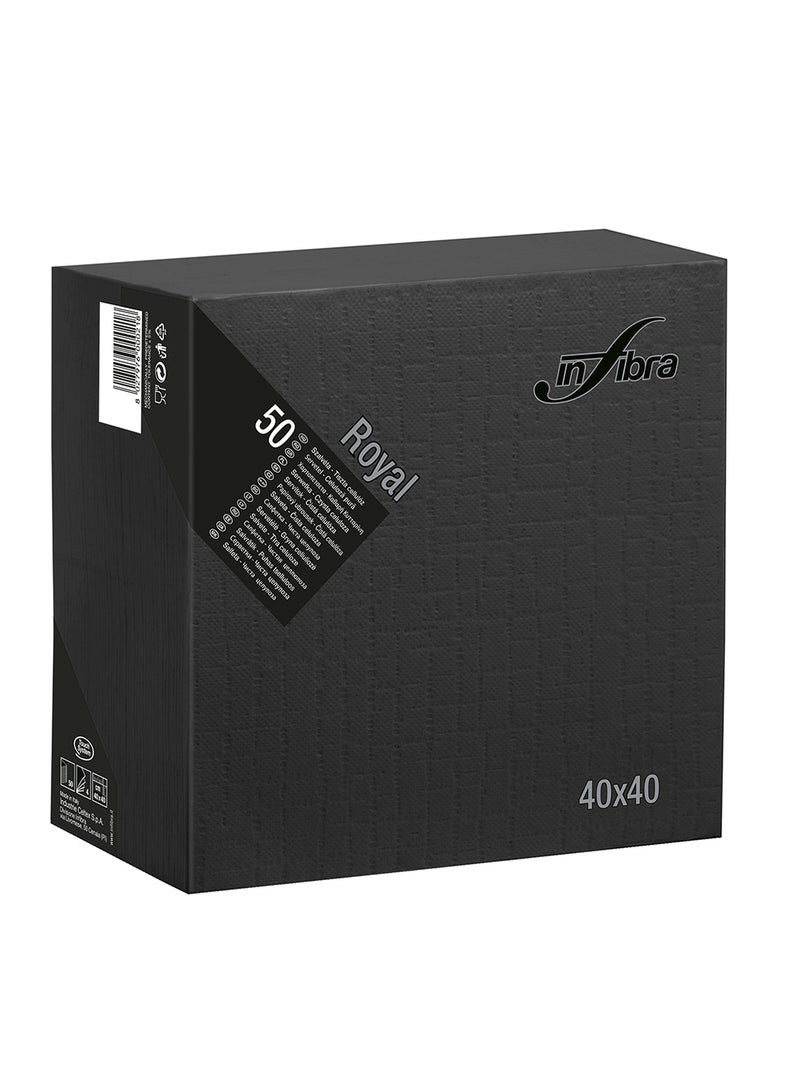 Ambiente Premium Italian Napkin Black (Black, 40 x 40 cm, 50 Count)