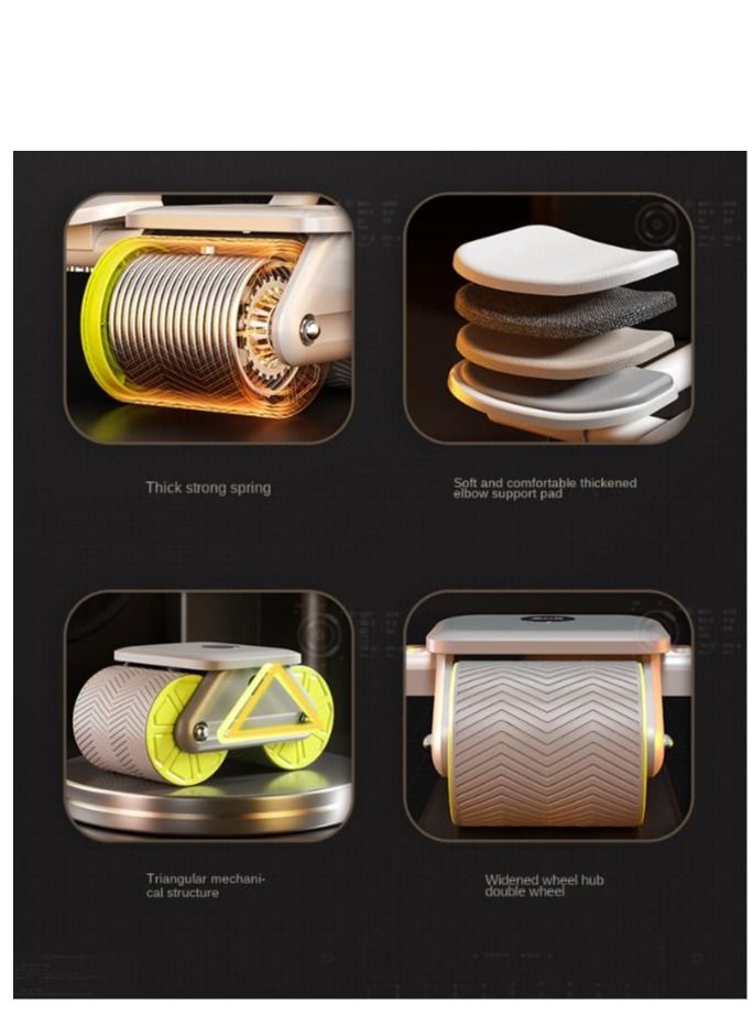 Abdominal Fitness Wheel Automatic Rebound Elbow Support Men's Roll Sports Double Thin Belly Women's Flat - Image 2