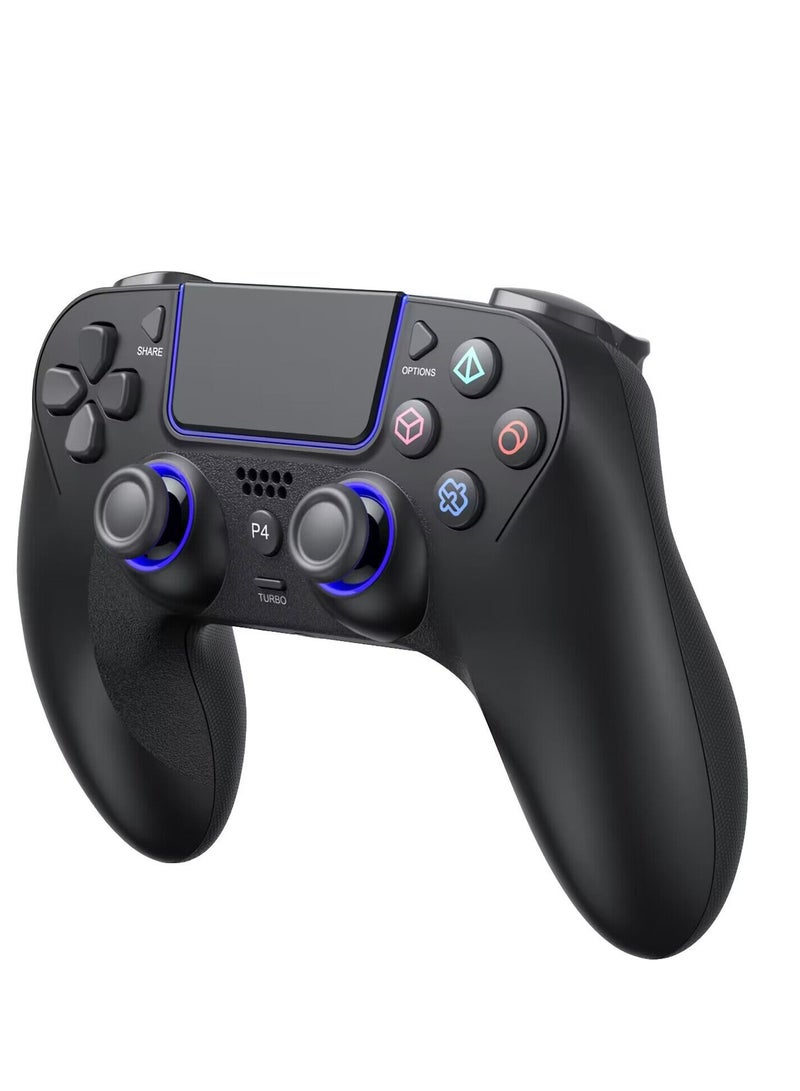 دويو وحدة تحكم لاسلكية متوافقة مع PS4/PS3/Switch/PC/Android/iOS، مع إضاءة RGB ومشغلات تأثير هول ووظيفة قابلة للبرمجة - أسود - Image 2