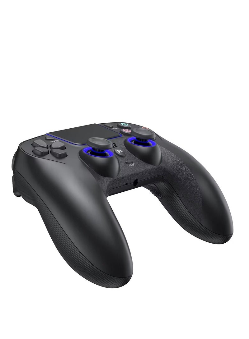 دويو وحدة تحكم لاسلكية متوافقة مع PS4/PS3/Switch/PC/Android/iOS، مع إضاءة RGB ومشغلات تأثير هول ووظيفة قابلة للبرمجة - أسود - Image 3