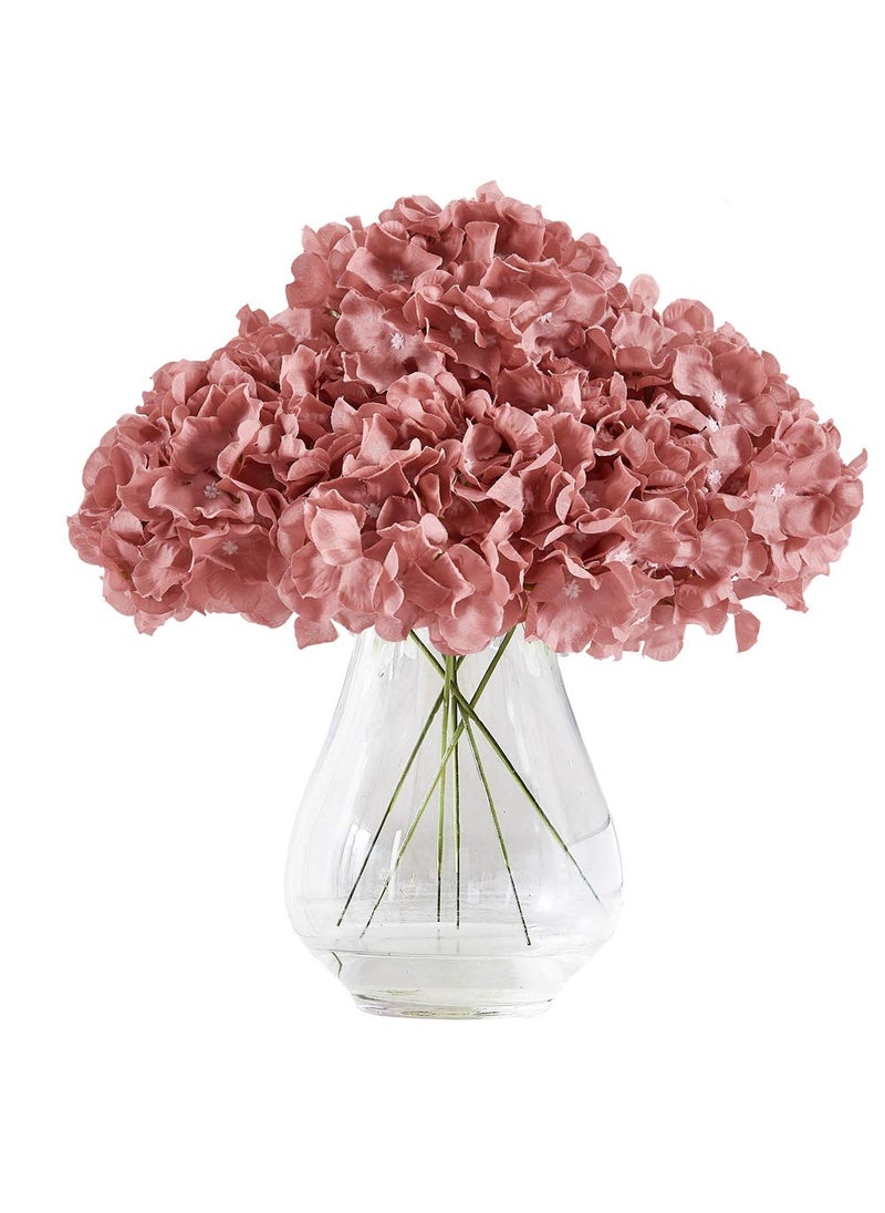 KISLOHUM KISLOHUM Hydrangea Silk Flower Heads 10 Dusty Rose Artificial Hydrangea Silk Flowers Head for Wedding Centerpieces Bouquets DIY Floral Decor Home Decoration with Long Stems 
