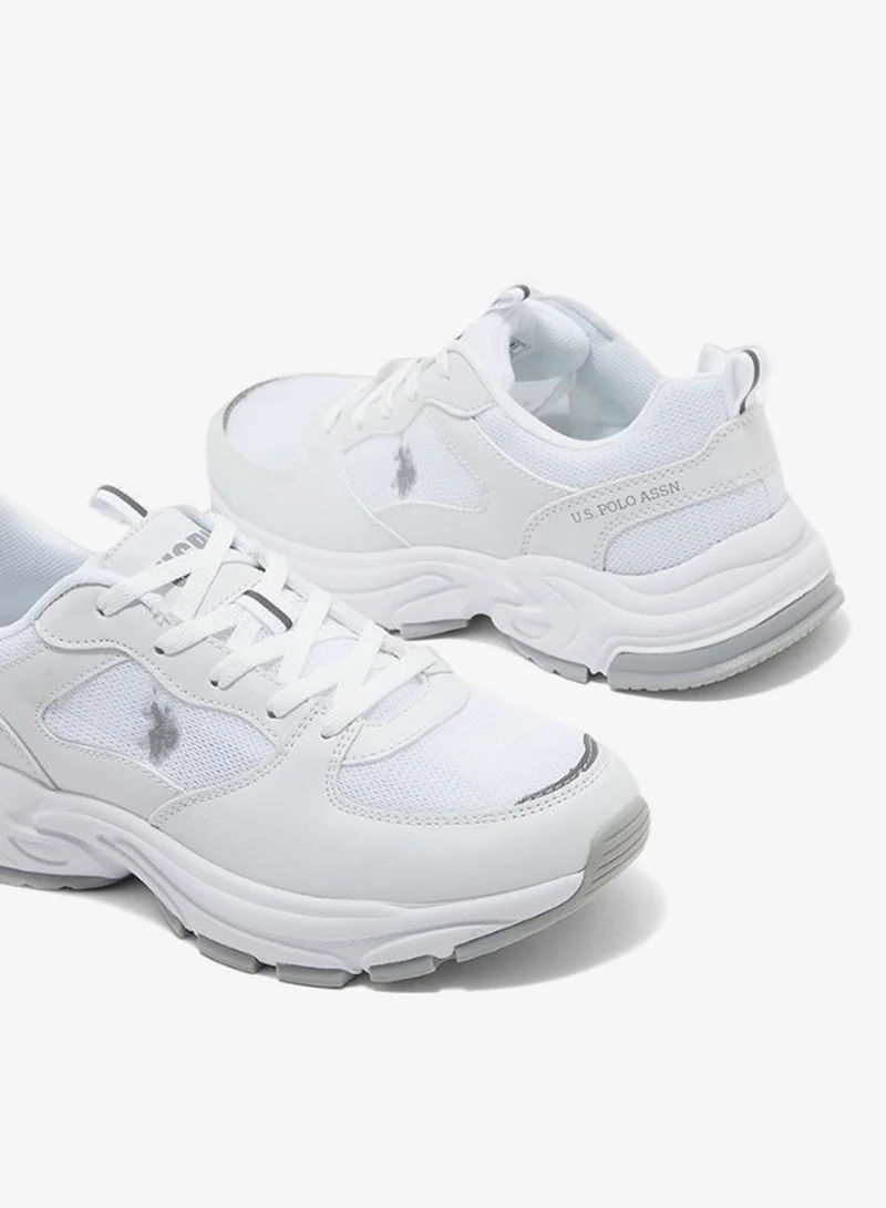 U.S. Polo Assn. white U.S. Polo Assn. Women’s SORLEY GLB 6FX Chunky Sole Sneakers - White & Gold for Women | Best Price UAE