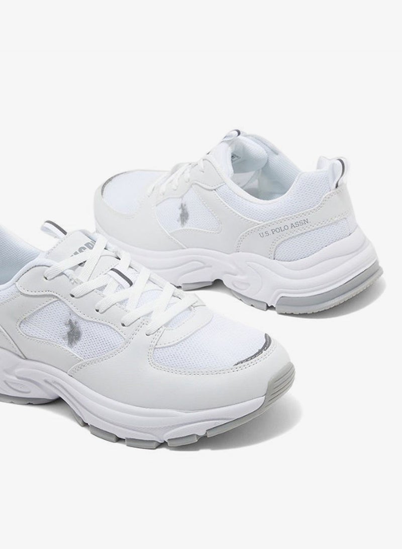 U.S. Polo Assn. Women’s SORLEY GLB 6FX Chunky Sole Sneakers - White & Gold - Image 4