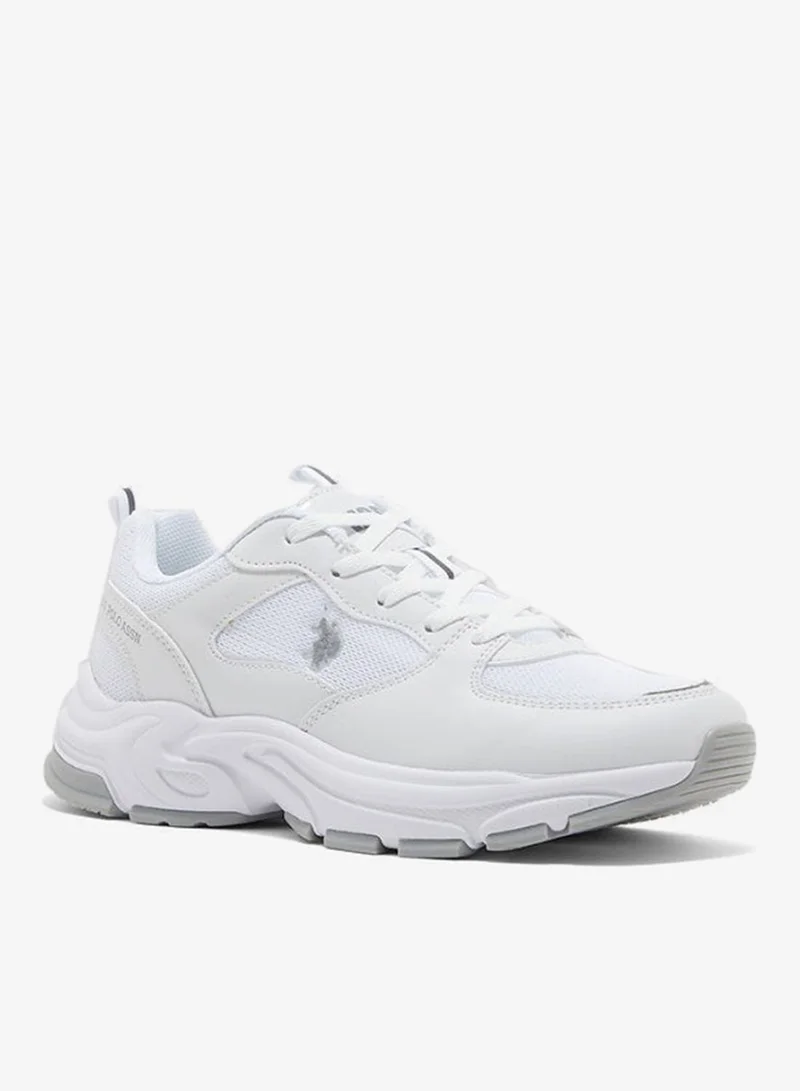 U.S. Polo Assn. Women’s SORLEY GLB 6FX Chunky Sole Sneakers - White & Gold
